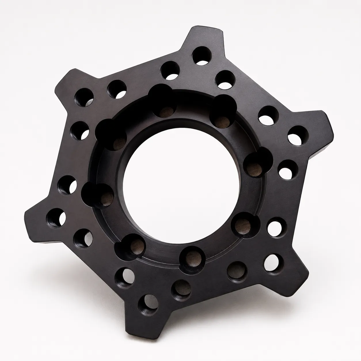 Machined flange hub with threaded holes