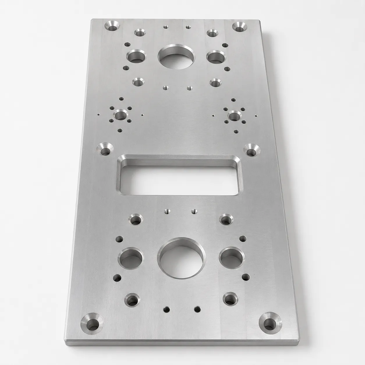 Machined mounting plate with counterbored holes